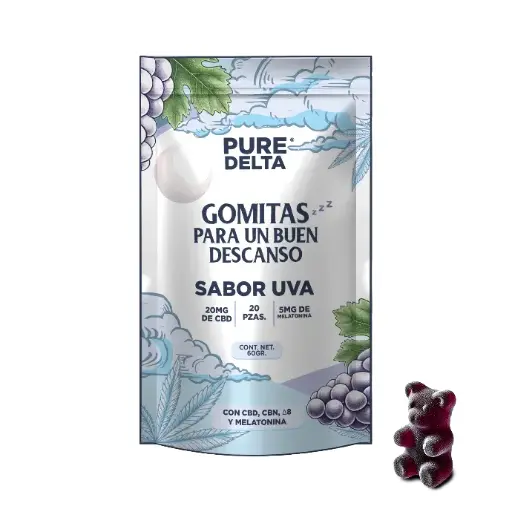 [XXPSLDS-GMUV-0020PZM2PT] Gomitas Dormir CBD Bear - Uva 20pz - PURE